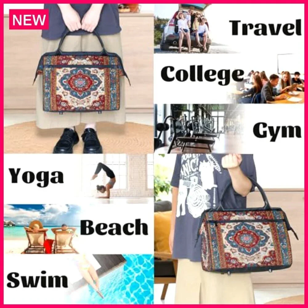 Lightweight Waterproof Travel Duffel Bag, Airplane Friendly Weekender Gym Tote